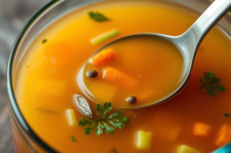 Aromatische Low-FODMAP Gemüsebrühe ohne Zwiebeln und Knoblauch