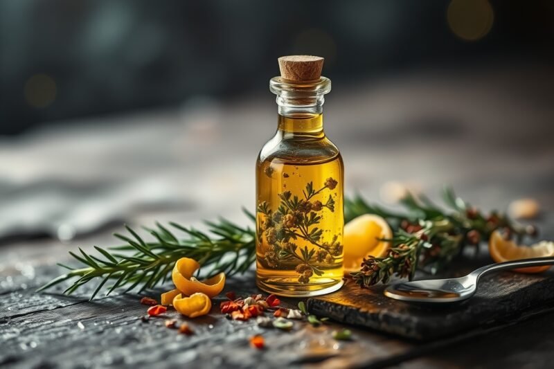 Aromatisches Kräuteröl als Knoblauchöl-Alternative