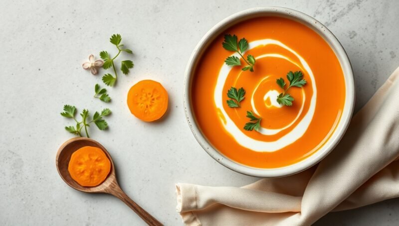 Goldene Karotten-Ingwer-Suppe mit Kokosmilch