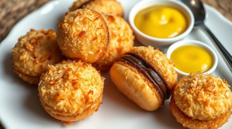 Knusprige Makronen mit Zitronencreme