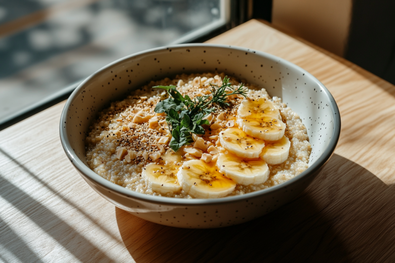 Protein-reiche Quinoa-Frühstücksbowl