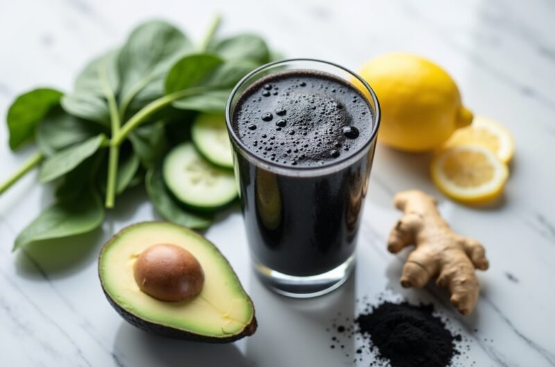 Low-Sugar Detox-Smoothies: 5 zuckerarme Rezepte zur natürlichen Entgiftung 3 Aktivkohle-Detox Elixier