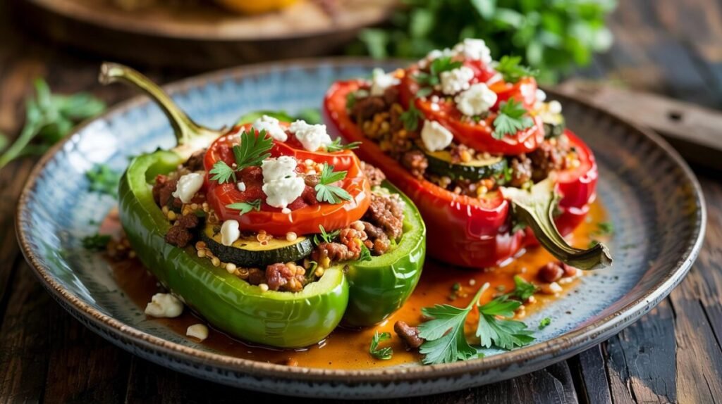Clean Eating Hauptgerichte: 10 Rezepte, die schnell und einfach gelingen 7 Gefüllte Paprika mit Quinoa und Gemüse