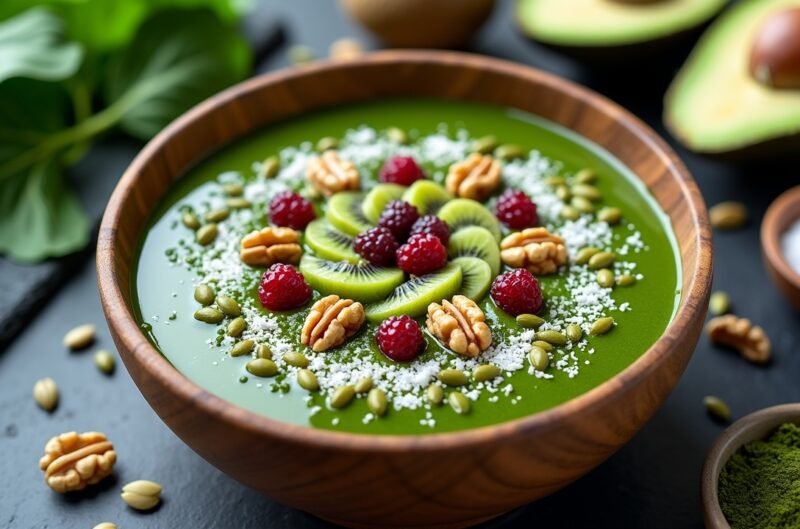 Protein-Smoothie-Bowls: 5 sättigende Rezepte für Fitness und Genuss 2 Grüne Powerhouse Protein-Bowl