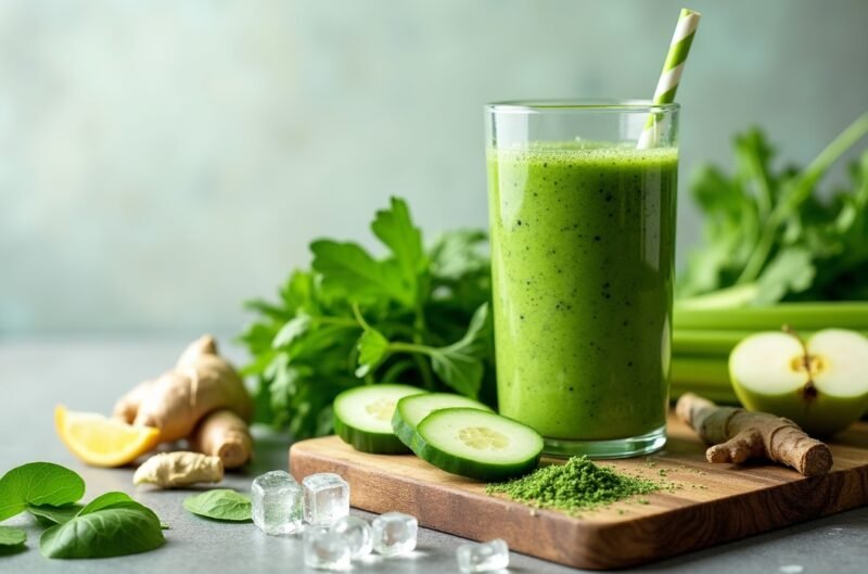 Low-Sugar Detox-Smoothies: 5 zuckerarme Rezepte zur natürlichen Entgiftung 1 Grüner Leber-Entlaster