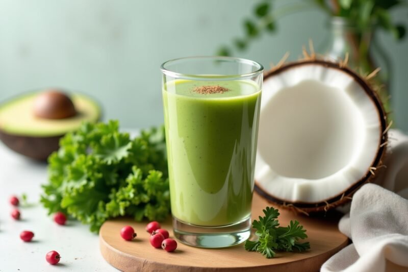 10 Beauty-Smoothie Rezepte für strahlende Haut und Wohlbefinden 3 Grünkohl-Hagebutten-Elixier