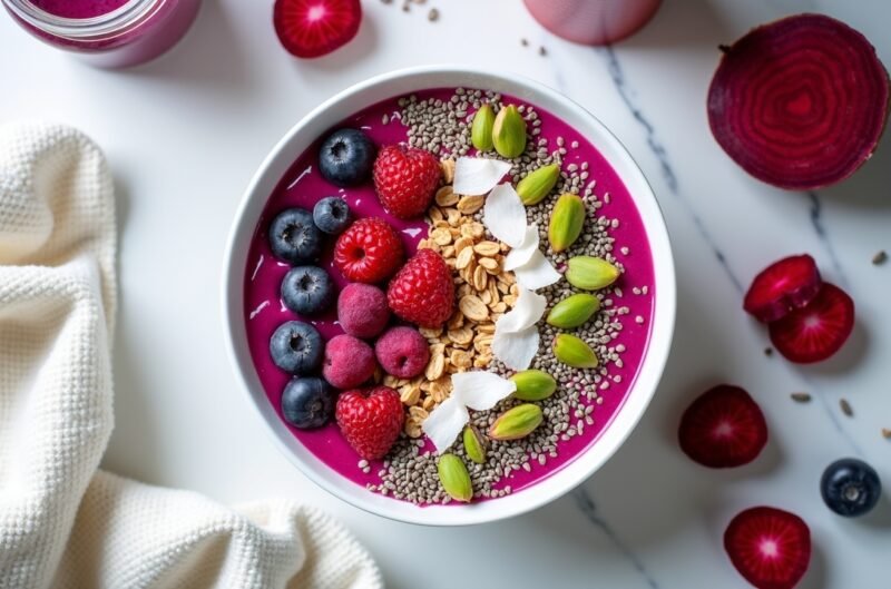 Protein-Smoothie-Bowls: 5 sättigende Rezepte für Fitness und Genuss 5 Rote Beete Recovery Protein-Bowl